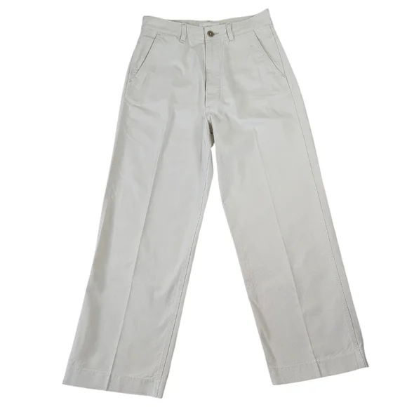 Buck Mason Womens Pants Size 29 Beige 100% Cotton Chinos Wide Leg High Rise - Picture 1 of 12